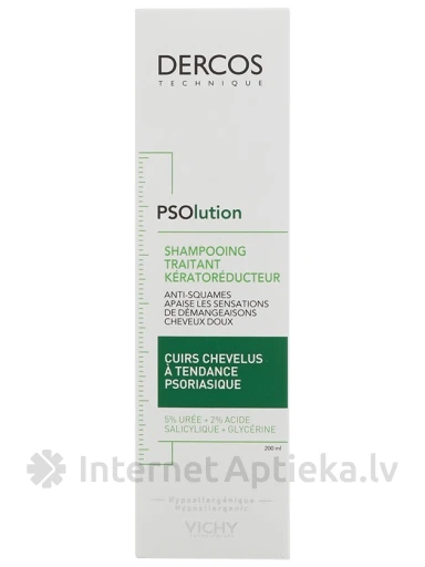Vichy Dercos PSOlution Dercos keratozi mazinošs un ārstējošs šampūns, 200 ml | internetaptieka.lv