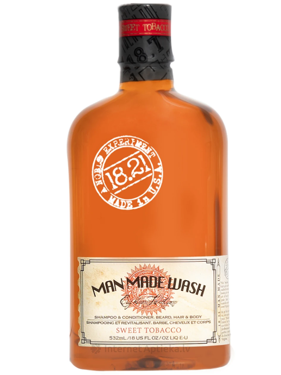 18.21 MAN MADE Trīs vienā mazgāšanas līdzeklis ar tabakas aromātu, 532 ml | internetaptieka.lv