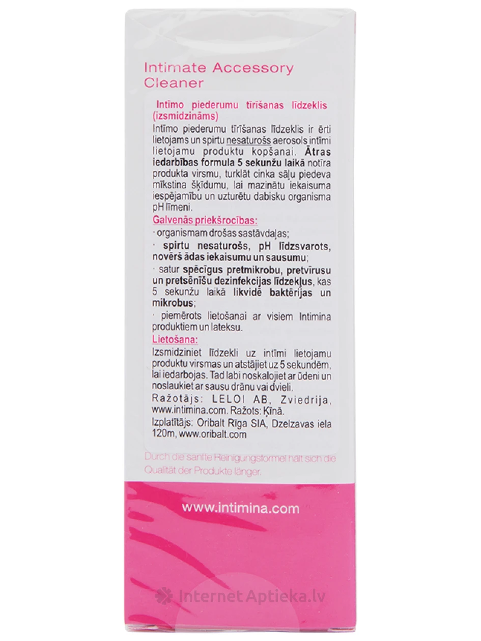 Intimina puhastusvahend intiimsete tarvikute jaoks, 75 ml | internetaptieka.lv