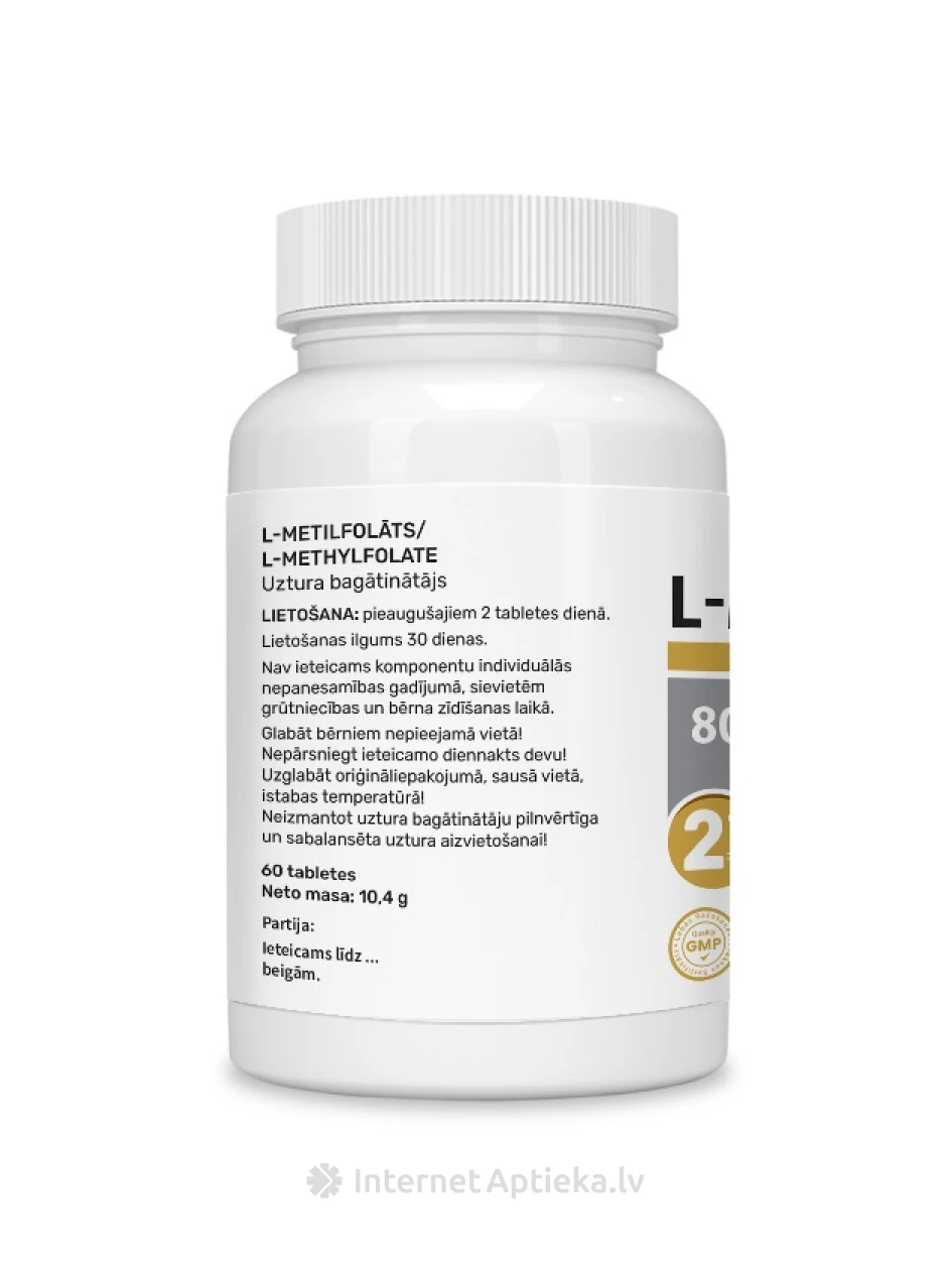 L-metüülfolaat tabletti, 60 tk. | internetaptieka.lv