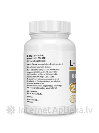 L-metüülfolaat tabletti, 60 tk. | internetaptieka.lv