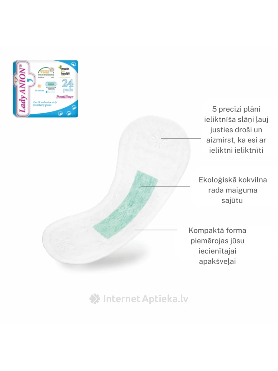 Lady Anion sisetükid 155 mm, 24 tk. | internetaptieka.lv