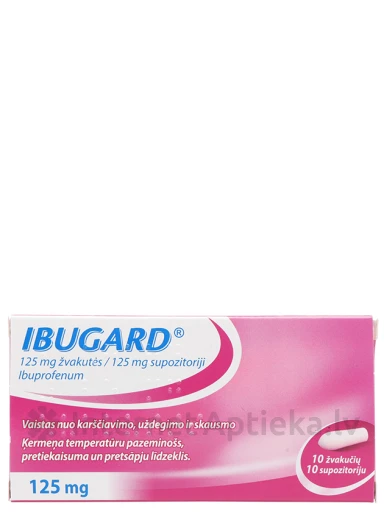 Ibugard 125 мг, 10 суппозиториев | internetaptieka.lv