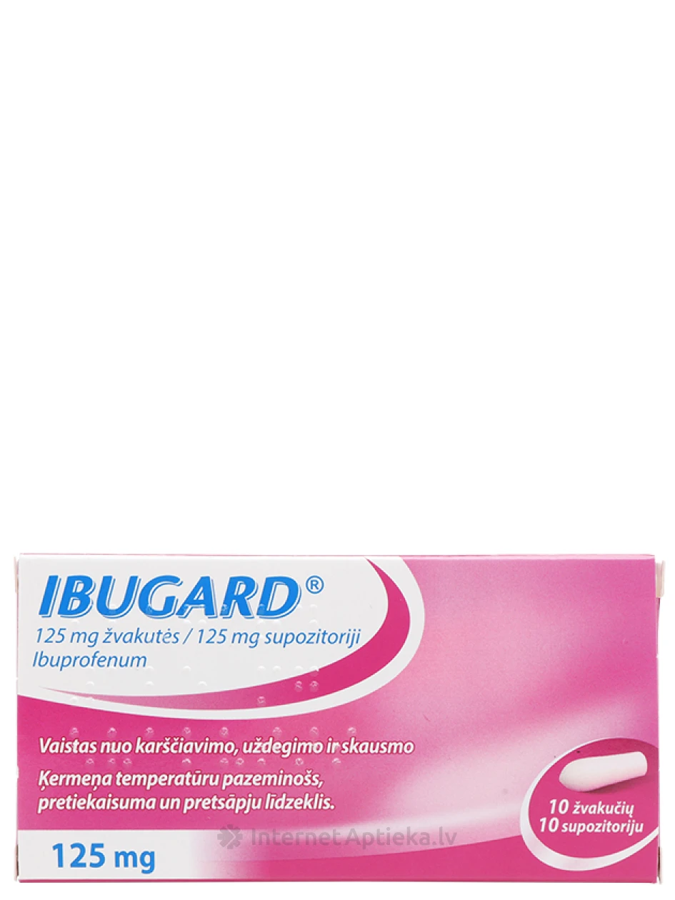 Ibugard 125 мг, 10 суппозиториев | internetaptieka.lv