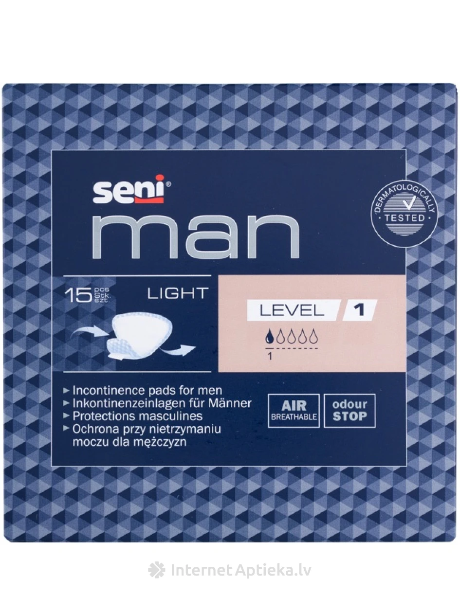 Seni Man Light, level 1 прокладки, 15 шт. | internetaptieka.lv