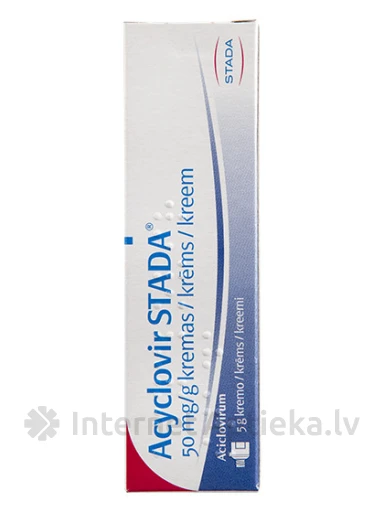 Acyclovir 5% krēms (herpes ārstēšanai), 5 g | internetaptieka.lv