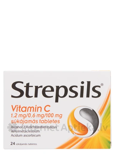 Strepsils Vitamin C, 24 сосательных таблеток | internetaptieka.lv