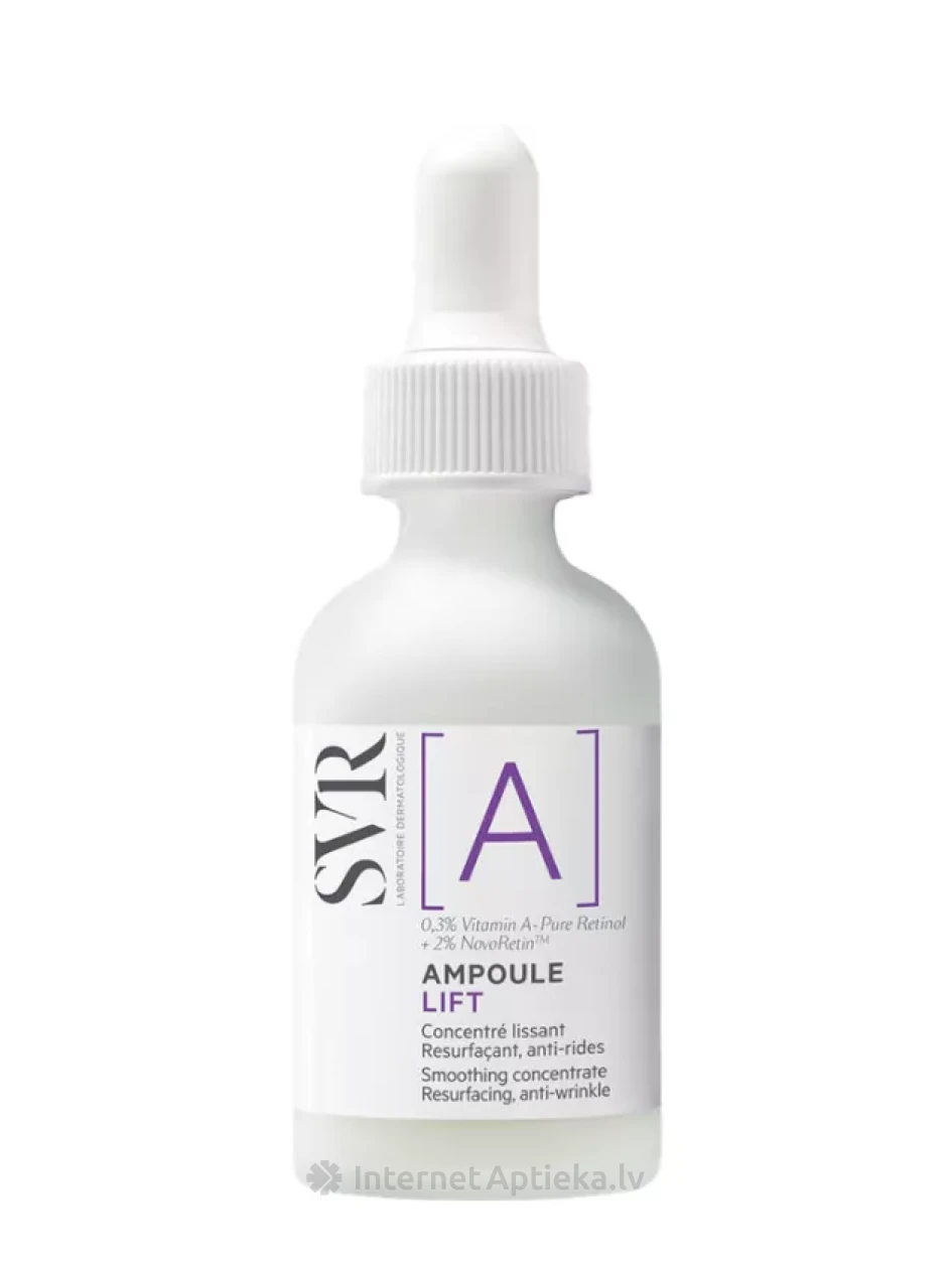 SVR AMPOULE [A] LIFT концентрированный укрепляющий сыворотка для лица с ретинолом, 30 мл | internetaptieka.lv