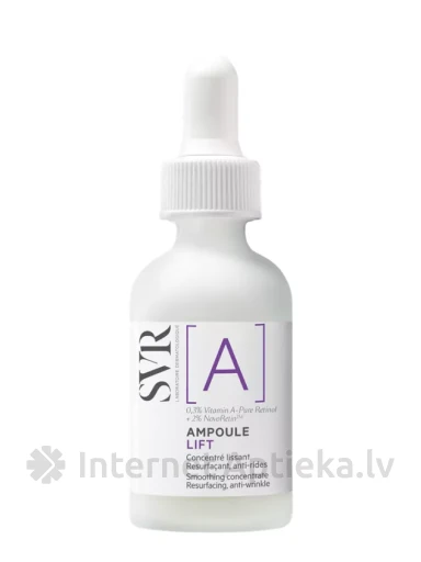 SVR AMPOULE [A] LIFT концентрированный укрепляющий сыворотка для лица с ретинолом, 30 мл | internetaptieka.lv