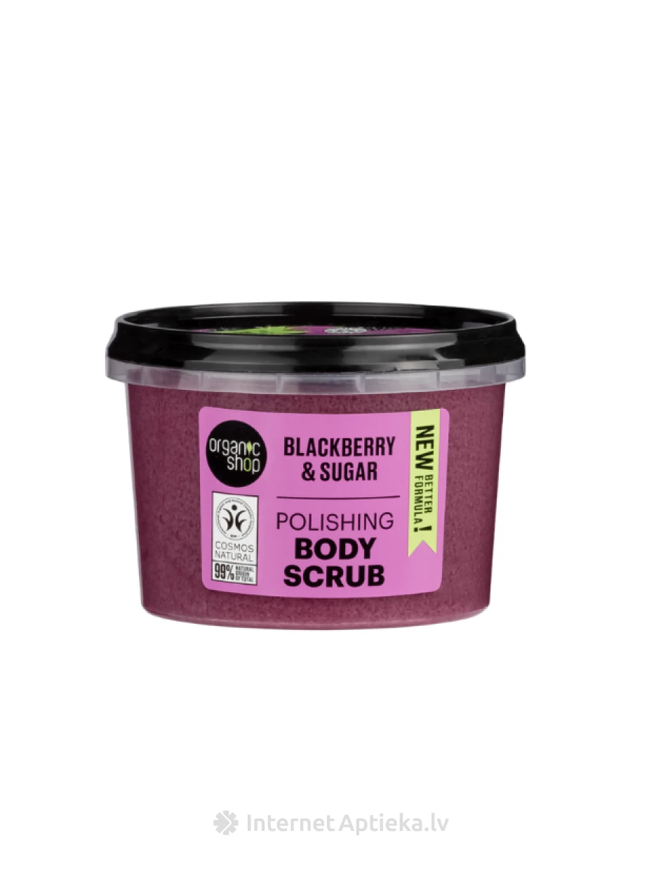ORGANIC SHOP Šveičiamasis kūno šveitiklis su avietėmis, 250 ml | internetaptieka.lv