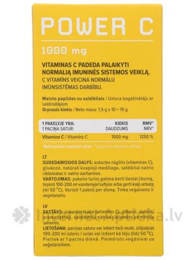 POWER C 1000mg, PULVERIS, 10 gb. | internetaptieka.lv