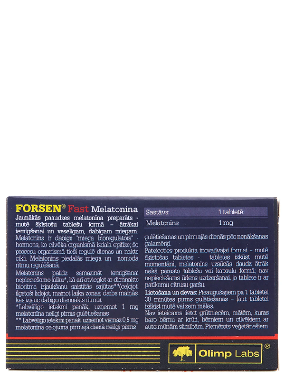 Olimp Labs Forsen Fast Melatonin, 30 gb. | internetaptieka.lv