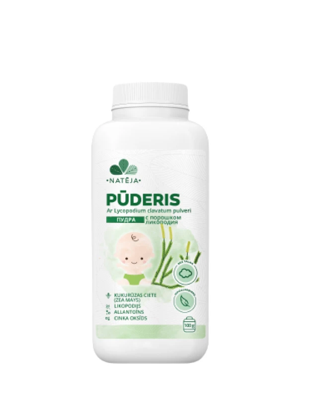 Latvia product data sample: Natēja Pūderis Bērniem ar Likopodiju un Alantoīnu, 100 g