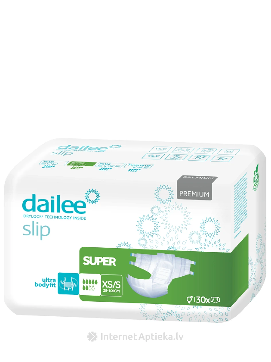 Dailee Slip Premium Super autiņbikses XS/S izmērs, 30 gb. | internetaptieka.lv