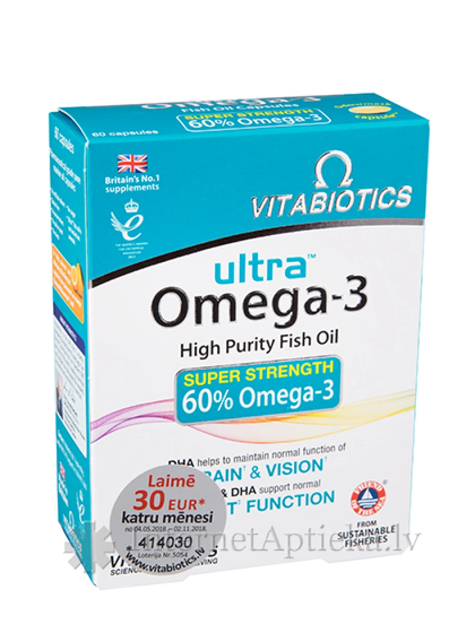 vitabiotics Ultra Omega-3, 60 kapsulas | internetaptieka.lv
