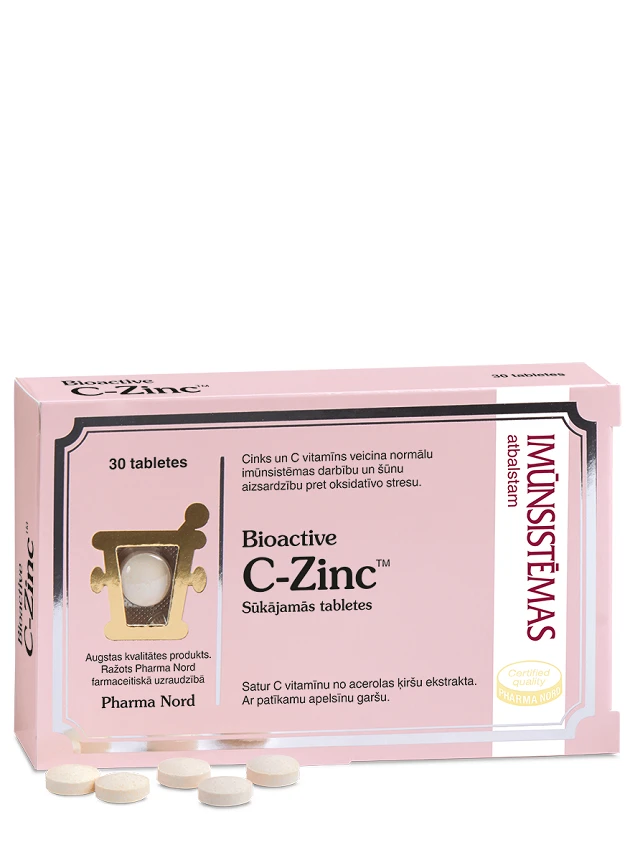 BIOACTIVE C-Zinc, 30 tabletes