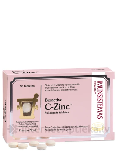 Pharma Nord Bioactive C-Zinc™ tabletes, 30 gb. | internetaptieka.lv