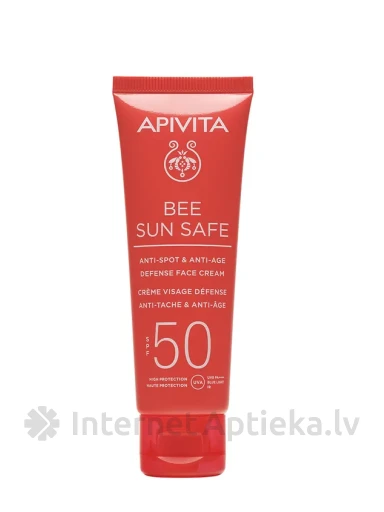 APIVITA BEE SUN SAFE pigmendivastane ja vananemisvastane näokreem SPF50, 50 ml | internetaptieka.lv