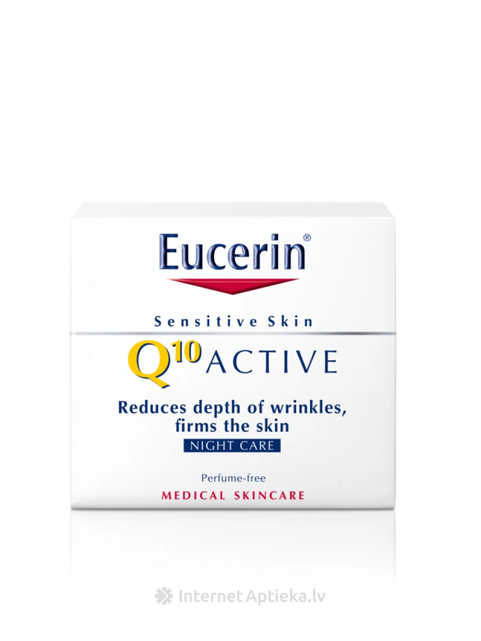 Eucerin Q10 Active Pretgrumbu nakts krēms jutīgai ādai, 50 ml | internetaptieka.lv