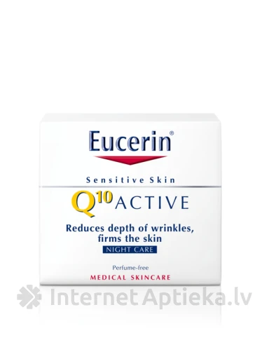 Eucerin Q10 Active Pretgrumbu nakts krēms jutīgai ādai, 50 ml | internetaptieka.lv
