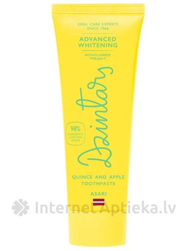 Dzintars Cidoniju-ābolu zobu pasta Asari, 75 ml | internetaptieka.lv
