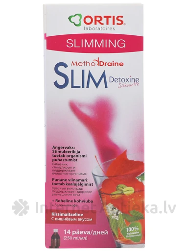 Ortis Methoddraine Detox Slim со вкусом вишни, 250 мл | internetaptieka.lv