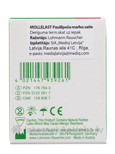 Mollelast haft saite 6 cm x 4 m, pašlīpoša, balta, 1 gb. | internetaptieka.lv