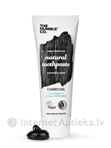HUMBLE zobu pasta – CHARCOAL ar fluoru, 75 ml | internetaptieka.lv