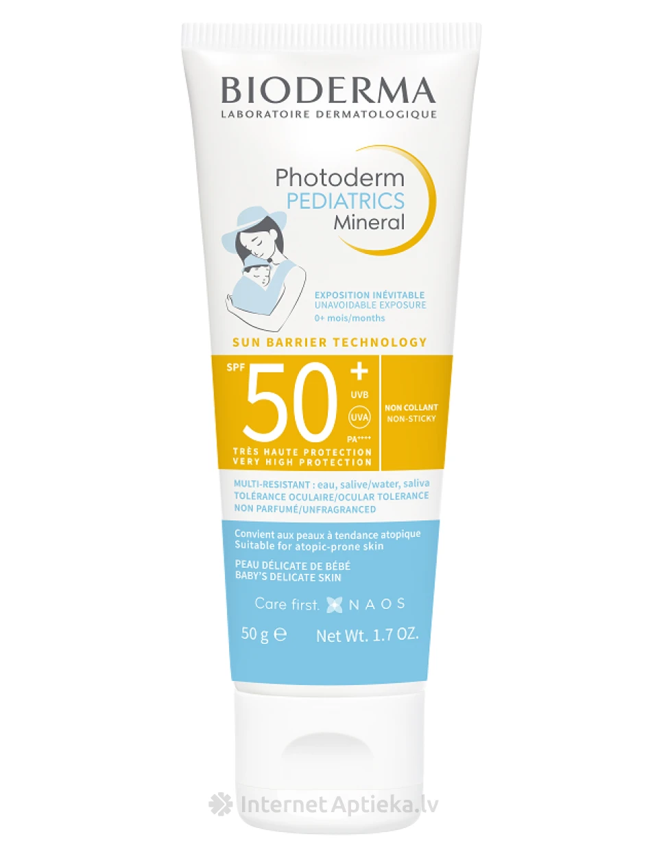 BIODERMA Photoderm минеральный солнцезащитный крем с высокой степенью защиты SPF 50, 50 г | internetaptieka.lv