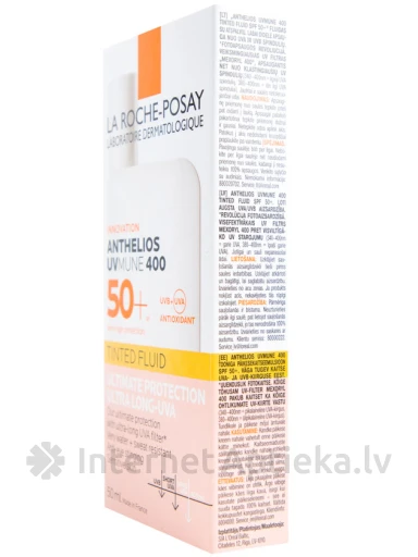 La Roche Posay Anthelios Uvmune SPF 50+ näovalgusvedelik tooniga, 50 ml | internetaptieka.lv