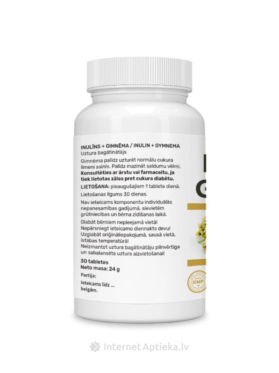 Inuliin + gymnema, 30 tabletti | internetaptieka.lv