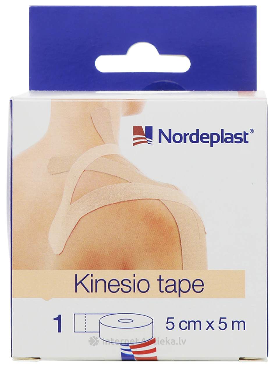 Кинезиологический тейп Nordeplast 5 см х 5 м, бежевый, 1 шт. | internetaptieka.lv