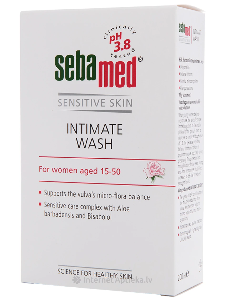 SEBAMED intīmās higiēnas līdzeklis sievietēm, pH 3,8, 200 ml | internetaptieka.lv