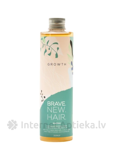 Brave.New.Hair. Growth šampūns matu augšanu veicinošai ar kofeīnu, 250 ml | internetaptieka.lv
