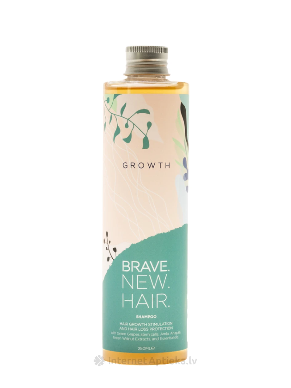 Brave.New.Hair. Growth šampūns matu augšanu veicinošai ar kofeīnu, 250 ml | internetaptieka.lv