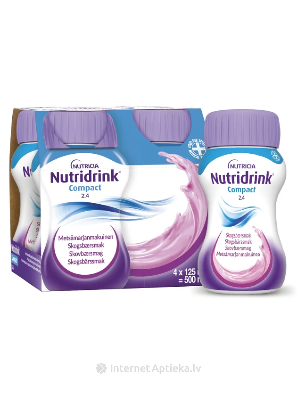 Nutridrink Forest fruits ar meža ogu garšu, 4*125 ml | internetaptieka.lv