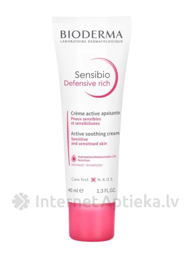Bioderma Sensibio Defensive rich nomierinošs krēms, 40 ml | internetaptieka.lv