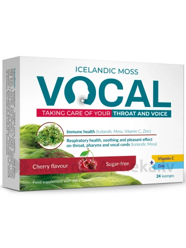 Vocal sūkājamās pastilas ar ķiršu garšu, 24 pastilas | internetaptieka.lv