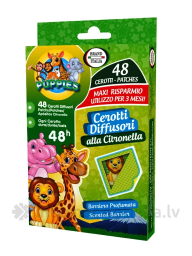 BRAND ITALIA plāksteri odu atbaidīšanai Puppies Citronella, 48 gb. | internetaptieka.lv