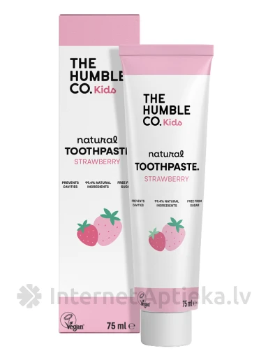 HUMBLE zemeņu bērnu zobu pasta, 75 ml | internetaptieka.lv