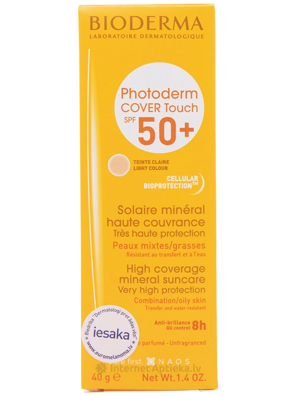 BIODERMA Photoderm Cover touch SPF50+ gaiši tonēts, 40 g | internetaptieka.lv