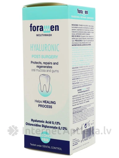 Foramen mutes skalojamais līdzeklis Pure Hyaluronic&Chlohexidin, 250 ml | internetaptieka.lv