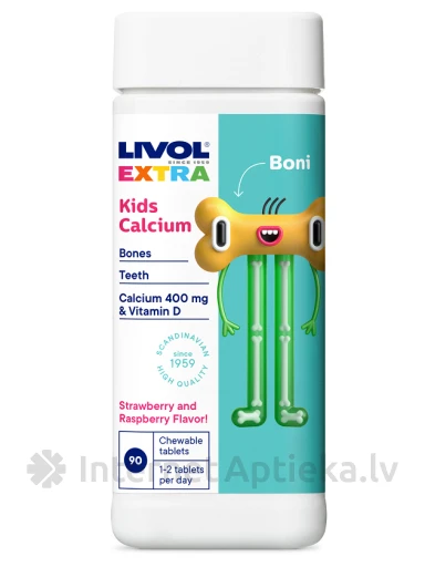 LIVOL EXTRA Kids Calcium, 90 gb. | internetaptieka.lv