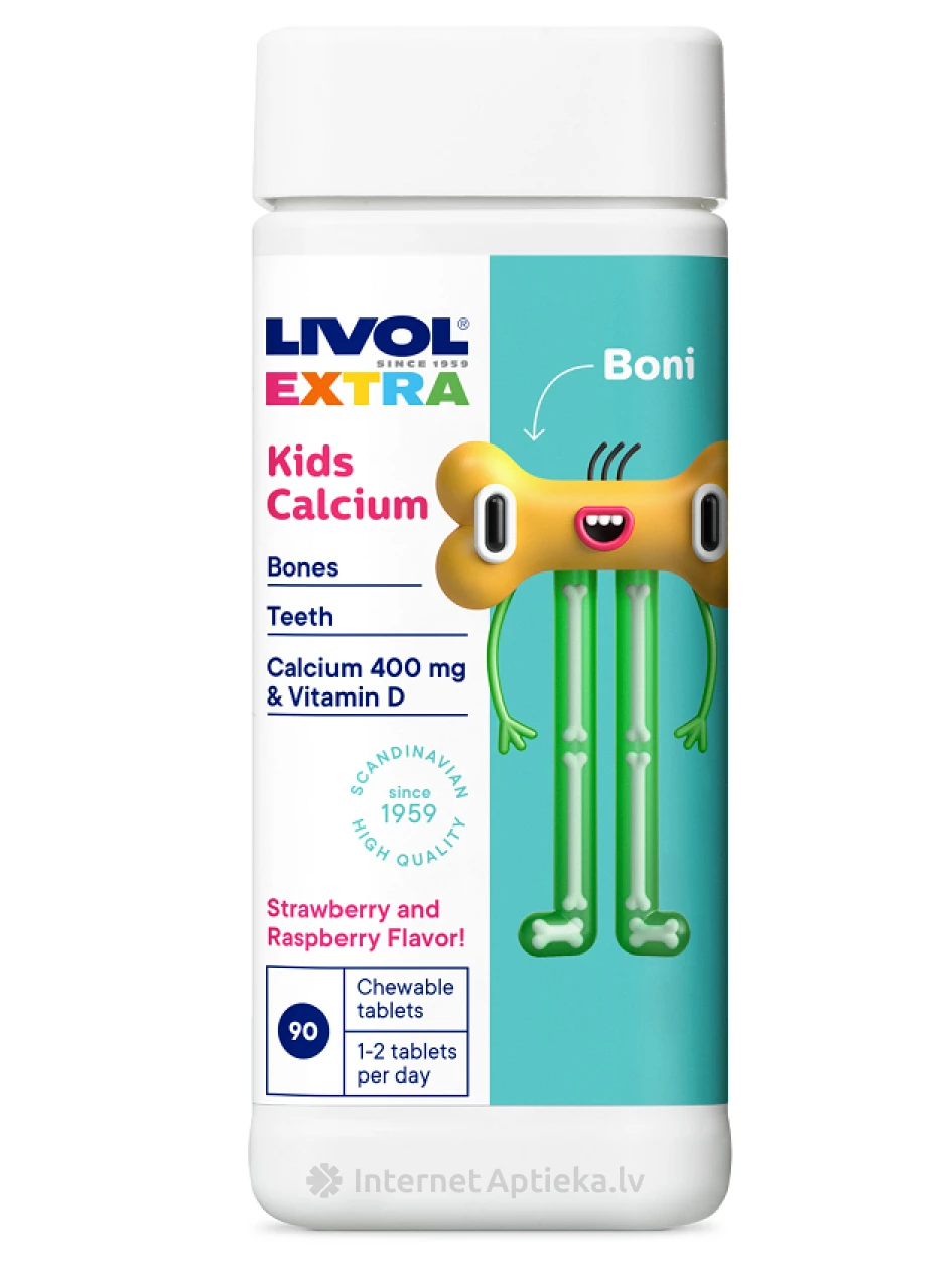 LIVOL EXTRA Kids Calcium, 90 tk. | internetaptieka.lv