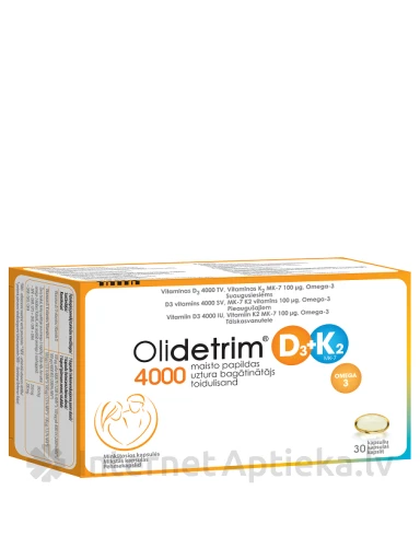Olidetrim 4000 D3 + K2 Omega-3, 30 kapslit | internetaptieka.lv