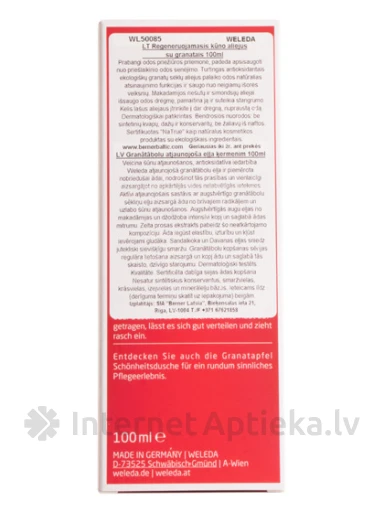 Weleda Гранатовое масло для тела с дозатором, омолаживающее, 100 мл | internetaptieka.lv