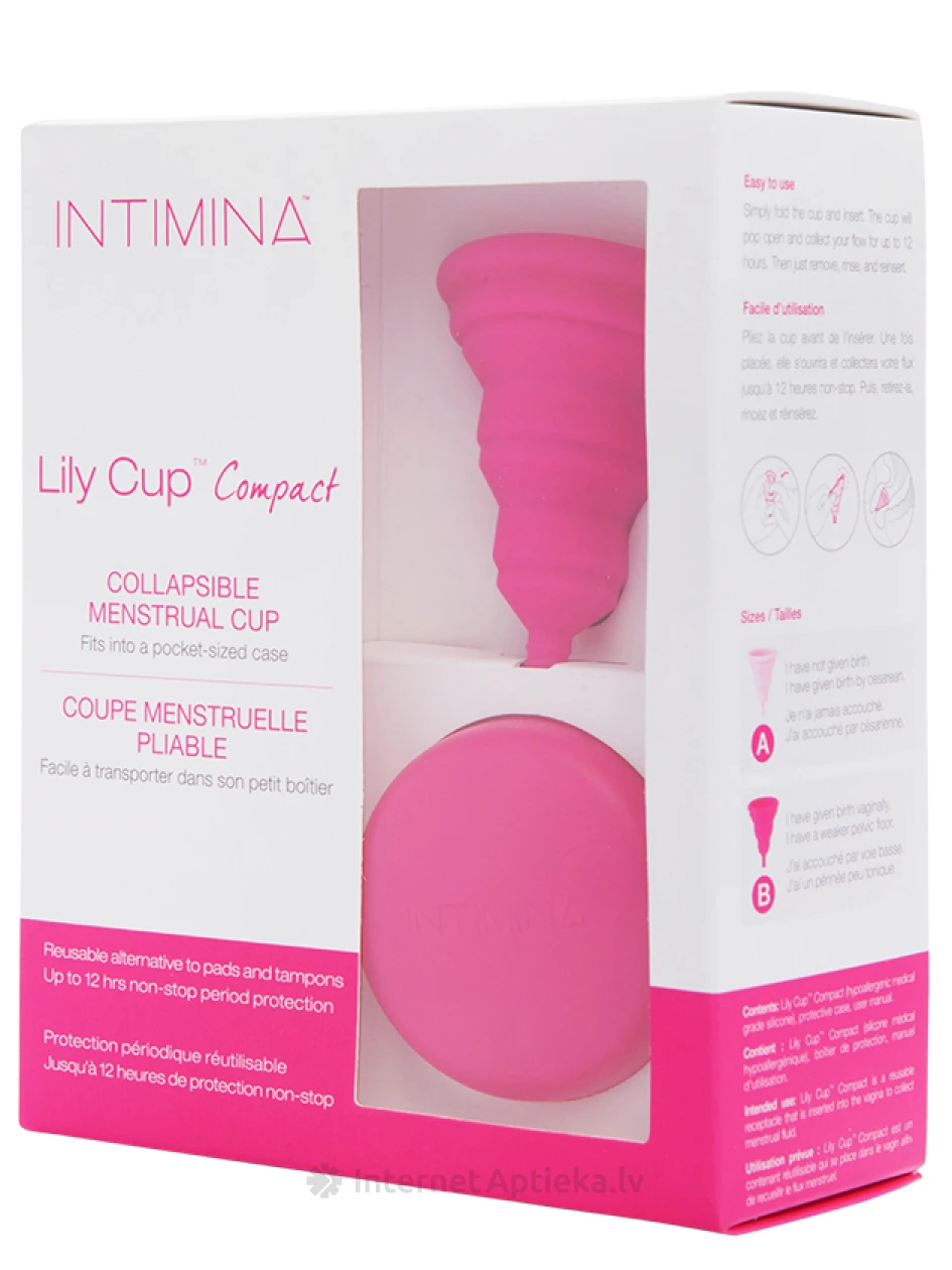 Intimina Lily Cup Compact menstruālā piltuvīte, B izmērs, 1 gb. | internetaptieka.lv