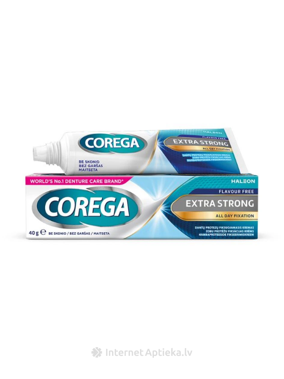 Corega Extra Strong maitsestamata kreem, 40 g | internetaptieka.lv