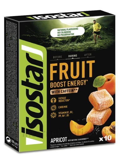 Isostar Marmelādes Energy Fruit Boost Apricot, 10x10 g | internetaptieka.lv