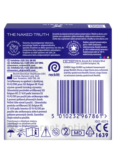 DUREX prezervatīvi Classic, 3 gb. | internetaptieka.lv